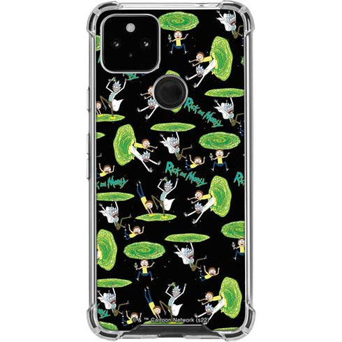 Adult Swim Rick and Morty Portal Pattern Google Pixel 5a 5G Clear Case